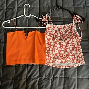 2-pack Orange Crop Tanks
